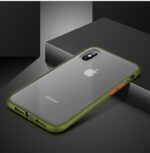 iPhone X Mint Hybrid Simple Matte Bumper Phone Case - Olive Green Orange - Image 2