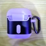 Airpod Silicone Case with Metal cover and Belt Clip Purple - Image 2