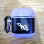 Airpod Silicone Case with Metal cover and Belt Clip Purple