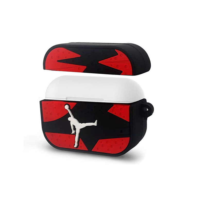 air jordan logo red n black airpod case