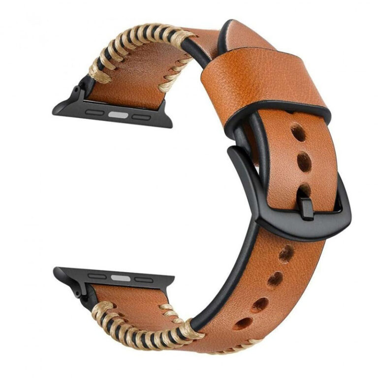 Brown Handmade Leather Strap for Apple Watch.