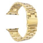 42mm-44mm-45mm Apple Watch Stainless Steel Chain Strap with Folding Clasp - Golden