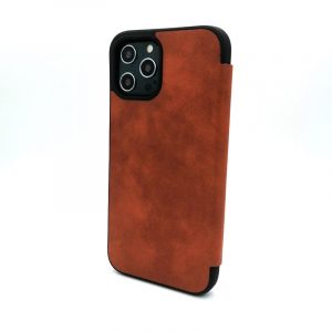 iPhone 12 Pro Max High Quality Magnetic Book Cover Case - Brown