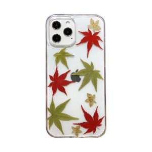 iPhone 12 Pro Max K-Doo Scene Series Genuine Natural Maple Leaf Back Case Clear and Shockproof Mobile Cover - Maple Leaf