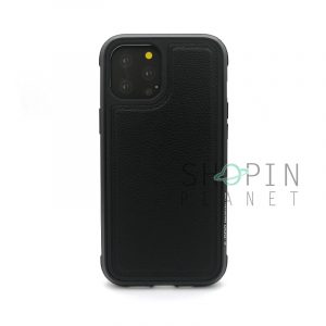 iPhone 12 Pro Max K DOO Mars Leather Aluminum Frame with Luxurious Rear Panel Case - Black