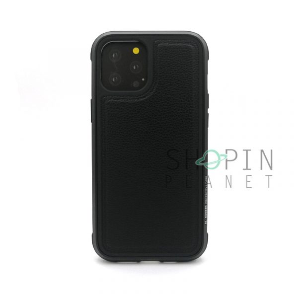 iPhone 12 Pro Max K DOO Mars Leather Aluminum Frame with Luxurious Rear Panel Case - Black