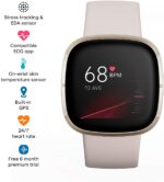 Fitbit Sense Advanced Smartwatch with Tools for Heart Health, Stress Management & Skin Temperature Trends, One Size (S & L Bands Included) - White/Gold - Image 2