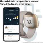 Fitbit Sense Advanced Smartwatch with Tools for Heart Health, Stress Management & Skin Temperature Trends, One Size (S & L Bands Included) - White/Gold - Image 5