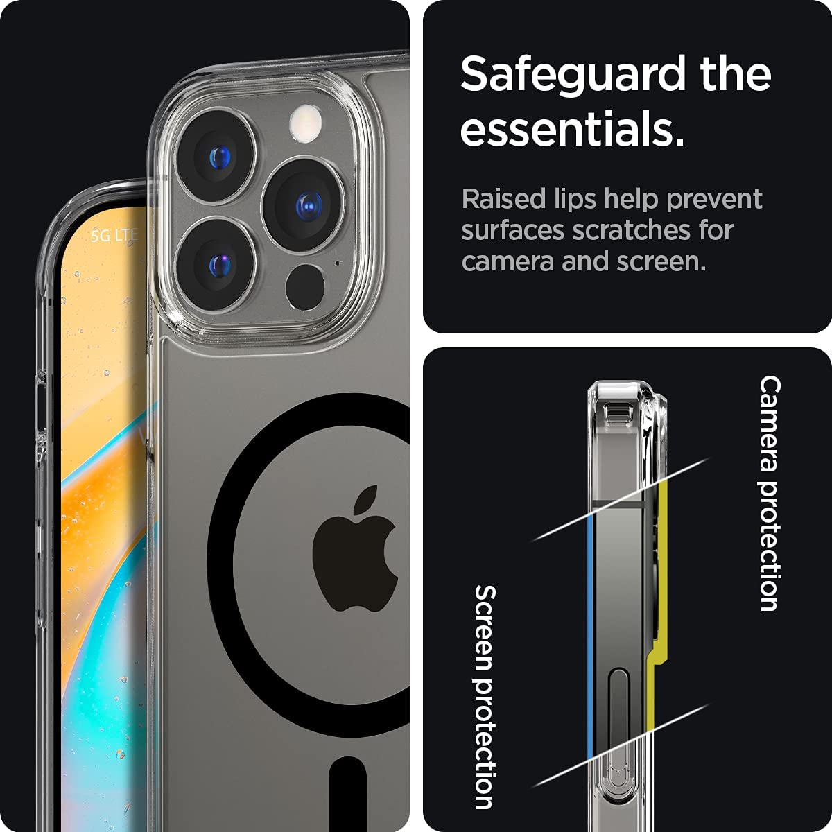 iPhone13 Pro Hybrid Mag MagSafe Case Spigen Black In Pakistan