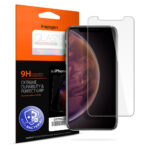 iPhone 11 Pro Max Anti Bacterial Screen Protector Ag+ Ion Coated – GLAStR Slim HD by Spigen (also for iPhone XS Max – 1 PACK – AGL01349 - Clear