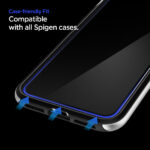 iPhone 11 Pro Max Anti Bacterial Screen Protector Ag+ Ion Coated – GLAStR Slim HD by Spigen (also for iPhone XS Max – 1 PACK – AGL01349 - Clear - Image 2