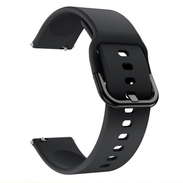 Silicone Strap 22mm for Samsung Galaxy Watch, Amazfit Sports Wristband, Huawei Watch Band - Black