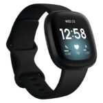 Fitbit Versa 3 Health & Fitness Smartwatch with GPS, 24/7 Heart Rate, Alexa Built-in, 6+ Days Battery, One Size (S & L Bands Included) - Black