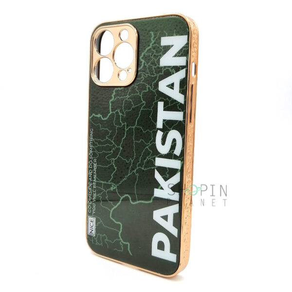 Customized Phone Case with Golden Border (Pakistan Print) For iPhone 13 Series and iPhone 12 Series