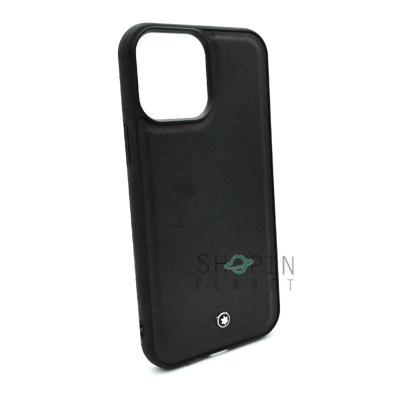 iPhone 13 Pro Max Montblanc Textured Leather Case Black in Pakistan