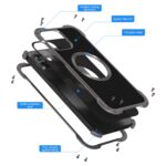 iPhone 13 Pro Max R-JUST RJ51 Hollow Shockproof Metal Protective Phone Case - Dark Grey - Image 2