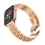 Apple Watch Strap 42mm/44mm/45mm,Tasikar Straps for Women Men Stainless Steel Replacement Band Adjustable Metal Strap Compatible for iWatch SE Series 7 6 5 4 3 2 1 - Rose Gold - Image 3