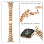 Apple Watch Strap 42mm/44mm/45mm,Tasikar Straps for Women Men Stainless Steel Replacement Band Adjustable Metal Strap Compatible for iWatch SE Series 7 6 5 4 3 2 1 - Rose Gold - Image 6