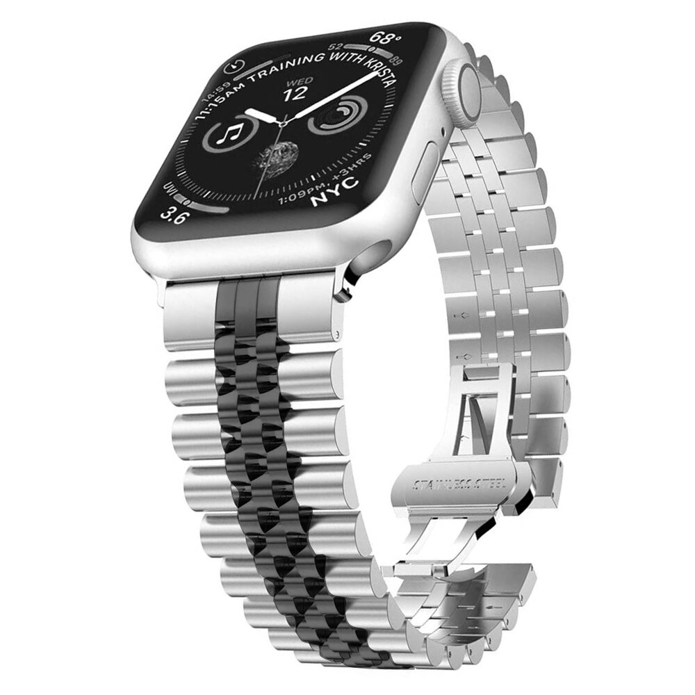 Watch Band 42mm/44mm/45mm Link Bracelet Silver Black in Pakistan