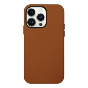 iPhone 14 Pro KZOOO Noble Collection Leather Case Original Quality Full Coverage Mobile Phone Back Cover - Brown
