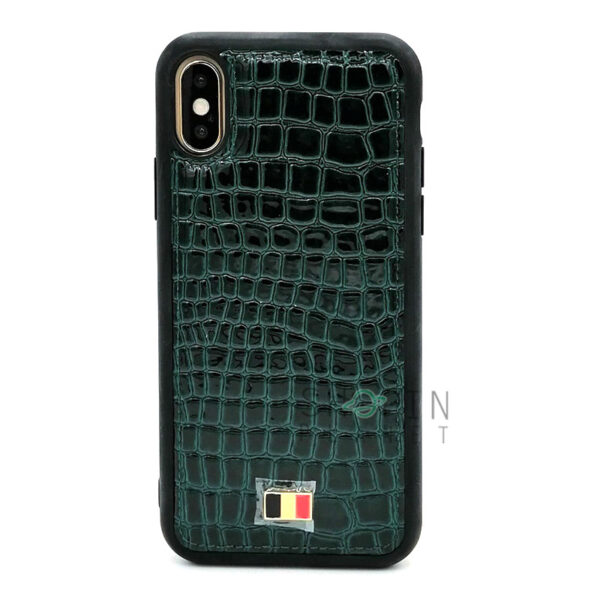 iPhone X/Xs Mentor IV Crocodile Pattern Leather Phone Case Green in