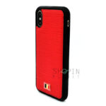 iPhone X/Xs Mentor IV Zebra Pattern Leather Phone Case - Red - Image 3
