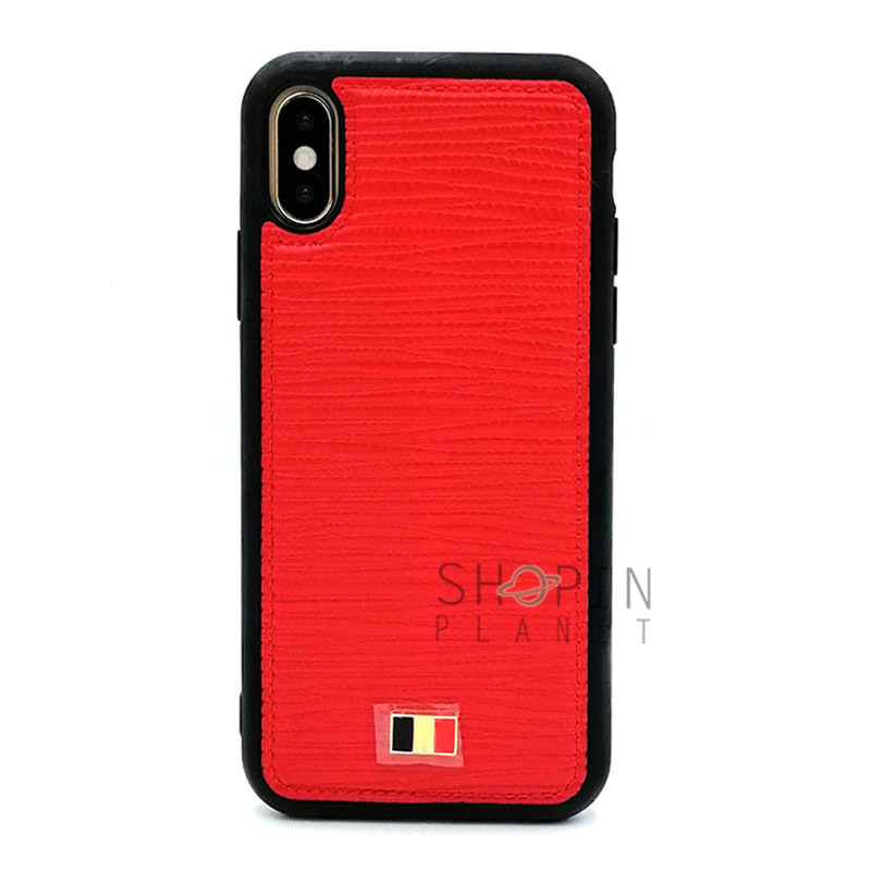 iPhone X/Xs Mentor IV Zebra Pattern Leather Phone Case Red in Pakistan