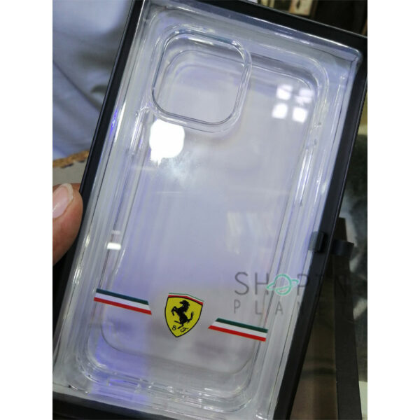 iPhone 13 Pro Max Transparent Case with Ferrari Logo - Clear