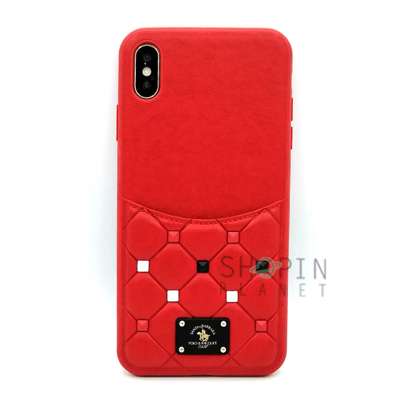 iPhone XS Max Santa Barbara Leather Case with Pocket Red in Pakistan
