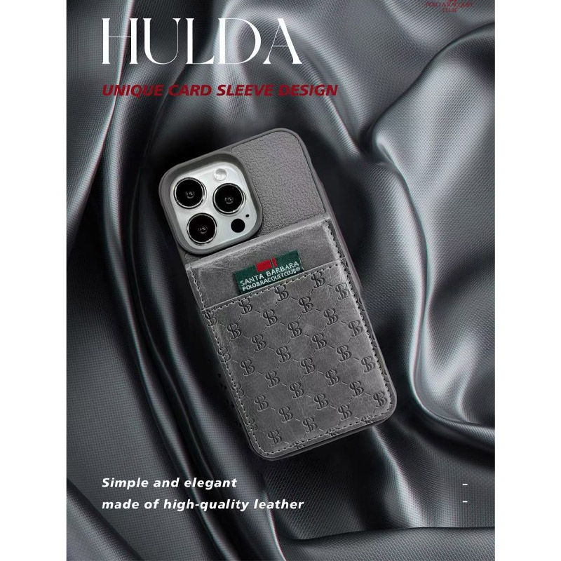 iPhone 13 Pro Max Santa Barbara Polo Racquet Club Hulda Leather Case with Card Sleeve - Black iPhone 13 Pro Max Santa Barbara Polo Racquet Club Hulda Leather Case with Card Sleeve - Black - Image 1