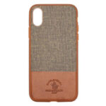 iPhone XR Virtuoso Series Genuine Santa Barbara Polo Racquet Club Leather Case - Brown