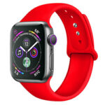 Apple Watch 38mm-40mm-41mm Premium Silicon Rubber Strap - Red
