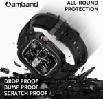 Apple Watch Band & Case amBand M1 Sport Rugged Style for Apple Watch 42 / 44 / 45 mm – Black - Image 5