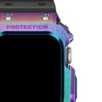 Apple Watch Band & Case amBand Classic Stainless Steel Bumper with TPU Military Strap for iWatch Series 6/SE/5/4 40mm – Nebula Purple Colorful - Image 3