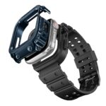 Apple Watch Band & Case amBand Classic Stainless Steel Bumper with TPU Military Strap for Apple Watch Series 6/SE/5/4 40 mm – Neptune Navy Blue - Image 2