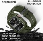 Apple Watch Band & Case amBand M1 Sport Rugged Style for Apple Watch 42 / 44 / 45 mm – Military Green - Image 6