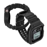 Apple Watch Band & Case amBand Classic Stainless Steel Bumper with TPU Military Strap for iWatch Series 7/6/SE/5/4 45mm/44mm – Interstellar Black - Image 3