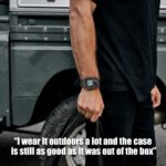 Apple Watch Band & Case amBand Classic Stainless Steel Bumper with TPU Military Strap for iWatch Series 7/6/SE/5/4 45mm/44mm – Interstellar Black - Image 11