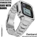 Apple Watch Band & Case amBand Moving Fortress Pro Fully Stainless Steel for Apple Watch Series 6/SE/5/4 44 mm – Silver - Image 2