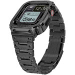 Apple Watch Band & Case amBand Moving Fortress Pro Fully Stainless Steel for Apple Watch Series 6/SE/5/4 44 mm – Comet Black