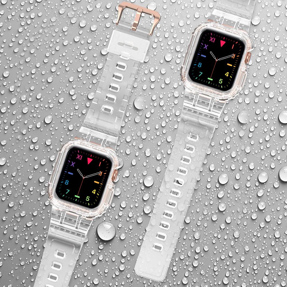 Apple Watch Band Case amBand Moving Fortress Sport Series Rugged Style  for Apple Watch 38 40 41 mm – Clear