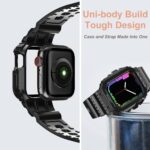 Apple Watch Band & Case amBand Moving Fortress Sport Series Rugged Style for Apple Watch 38 / 40 / 41 mm – Bright Black - Image 2