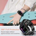 Apple Watch Band & Case amBand Moving Fortress Sport Series Rugged Style for Apple Watch 38 / 40 / 41 mm – Bright Black - Image 3