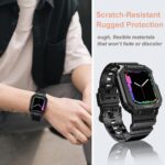Apple Watch Band & Case amBand Moving Fortress Sport Series Rugged Style for Apple Watch 38 / 40 / 41 mm – Bright Black - Image 6