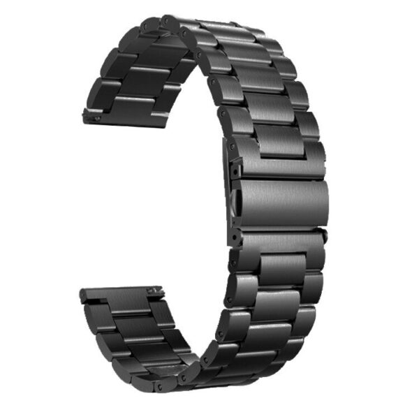 20mm-22mm Stainless Steel Strap - Black
