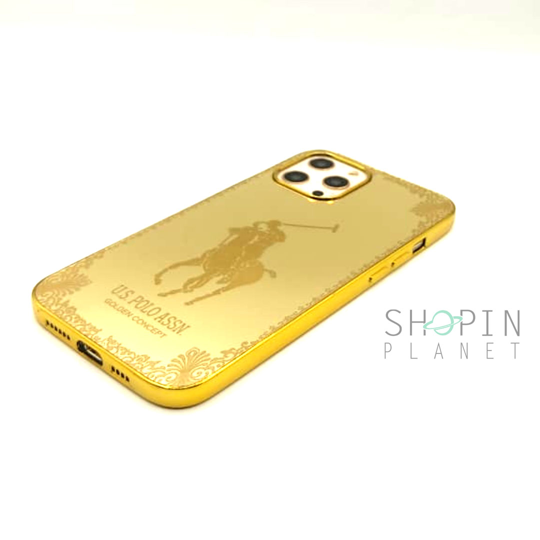 Iphone 12 Pro Max Tpu Golden Border Us Polo Assn Printed Phone Case