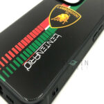 iPhone 13 Pro Max Glass Case With Printed LAMBORGHINI Brand Name Logo - Black - Image 2