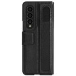 Samsung Galaxy Fold 4 Nilkin Flip Leather Case with Pen Holder - Black