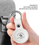 Polo Pu Leather Air Tag Keyring - Black - Image 2