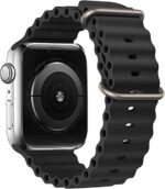 44mm-45mm-49mm Ocean Band Smartwatch Strap For Apple Watch - Black - Image 2